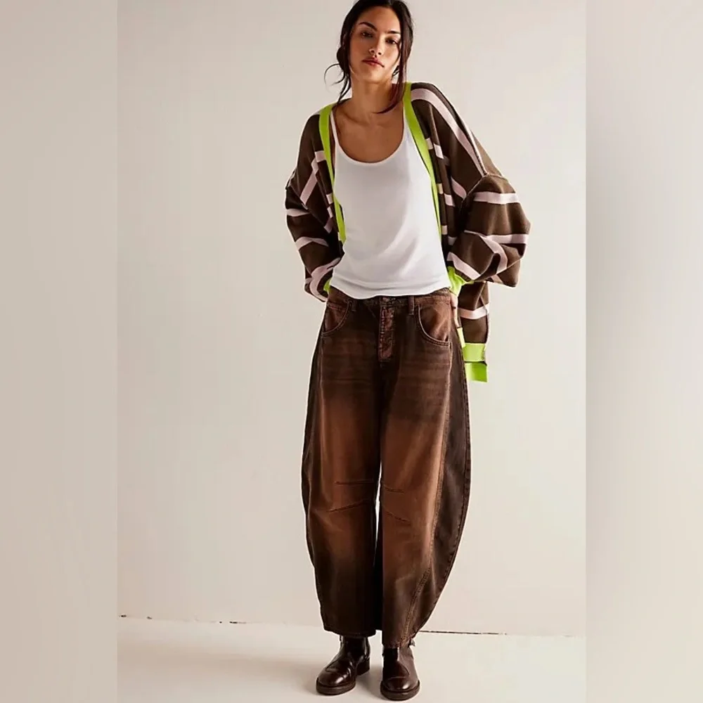 NWT FREE PEOPLE WE THE FREE Manny Cardi Brown MSRP $248 Size XS Oversized - Picture 3 of 8